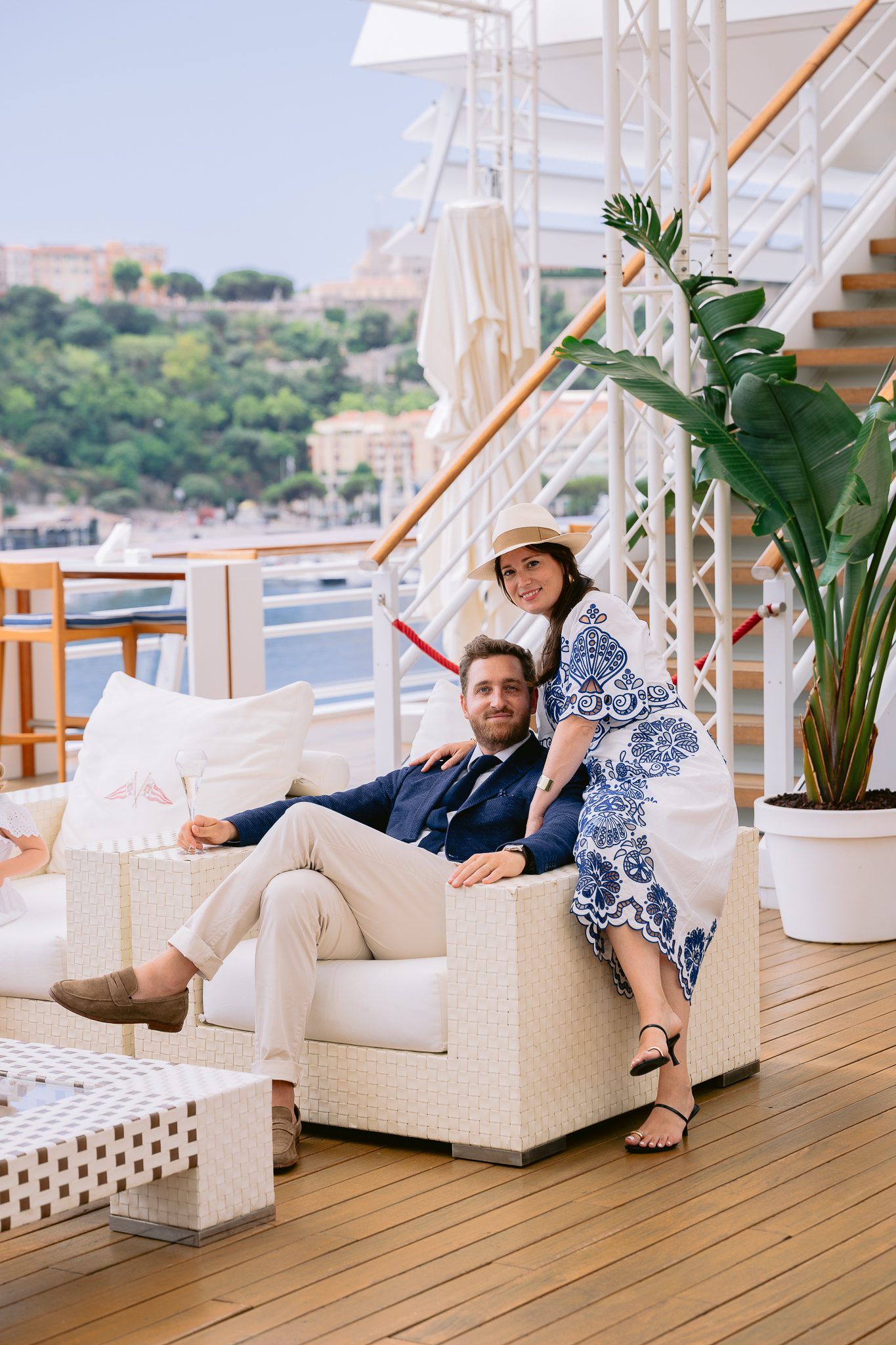 Couple photo session at the Yacht Club in Monaco