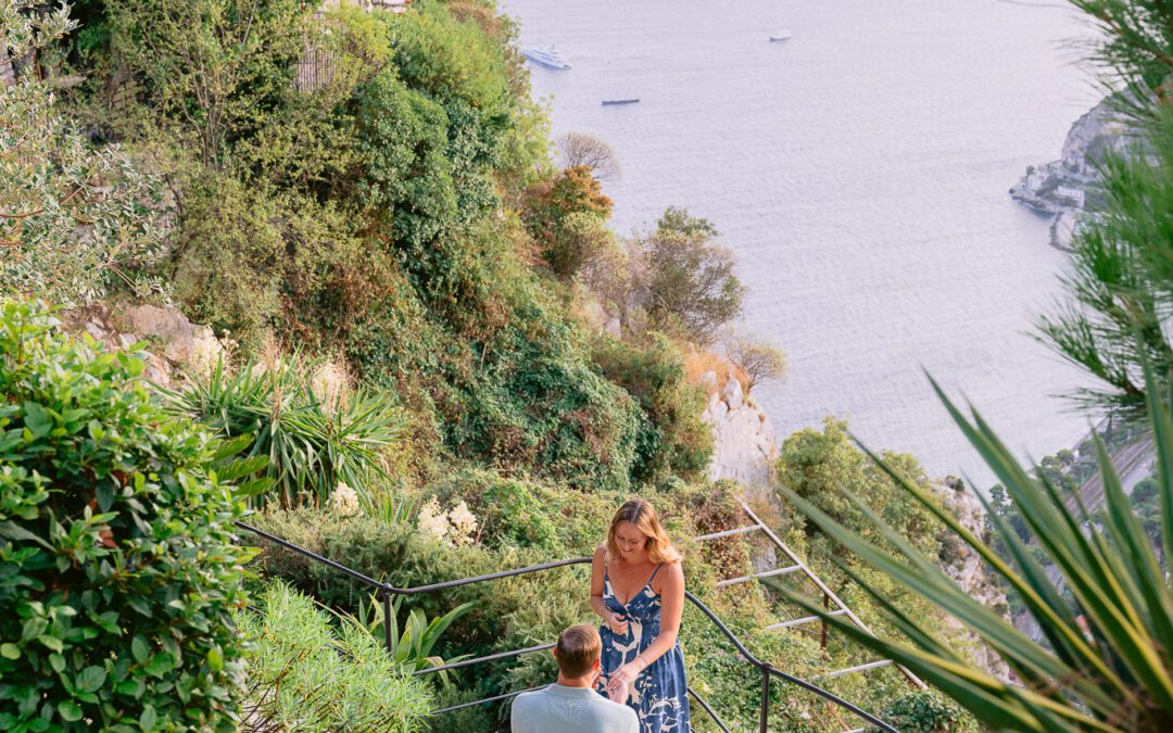Sunset Proposal at the Exotic Garden of Eze